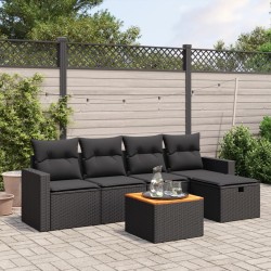 Salon de jardin avec coussins 7 pcs gris résine tressée 498867498867