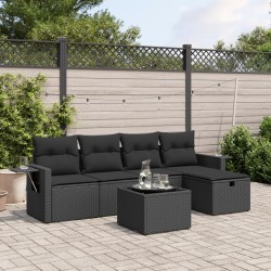 Salon de jardin avec coussins 7 pcs gris résine tressée 498875498875