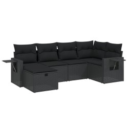 Salon de jardin avec coussins 7 pcs gris résine tressée 498876498876