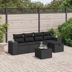 Salon de jardin avec coussins 7 pcs gris résine tressée 498877498877