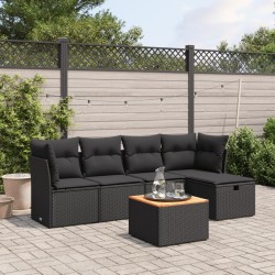 Salon de jardin avec coussins 7 pcs gris résine tressée 498879498879