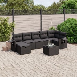 Salon de jardin avec coussins 7 pcs gris résine tressée 498915498915