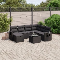 Salon de jardin avec coussins 7 pcs gris résine tressée 498916498916