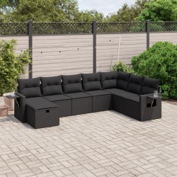 Salon de jardin avec coussins 7 pcs gris résine tressée 498917498917