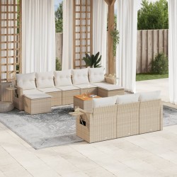 Salon de jardin avec coussins 13 pcs noir résine tressée 499025499025
