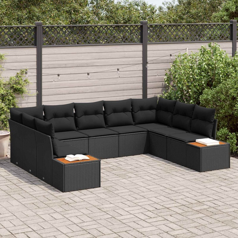 Salon de jardin avec coussins 14 pcs gris résine tressée 499035499035
