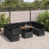 Salon de jardin avec coussins 13 pcs noir résine tressée 499053499053