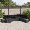Salon de jardin avec coussins 13 pcs noir résine tressée 499056499056