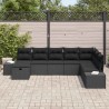 Salon de jardin avec coussins 13 pcs noir résine tressée 499056499056
