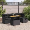 Salon de jardin avec coussins 7 pcs gris résine tressée 499181499181