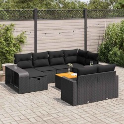Salon de jardin avec coussins 7 pcs gris clair résine tressée 499184499184