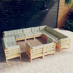 Salon de jardin avec coussins 7 pcs gris clair résine tressée 499191499191