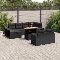 Salon de jardin avec coussins 7 pcs gris clair résine tressée 499193499193