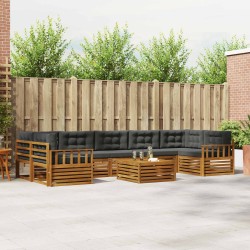 Ensemble de bistro de jardin 11 pcs coussins gris poly rotin 499204499204