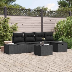 Salon de jardin avec coussins 7 pcs beige résine tressée 499211499211