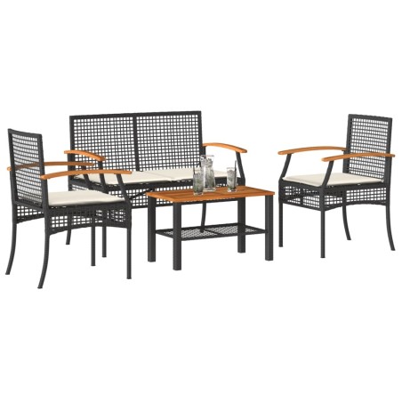 Salon de jardin avec coussins 7 pcs gris résine tressée 499221499221