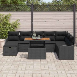 Salon de jardin avec coussins 7 pcs beige résine tressée 499230499230