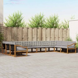 Ensemble à manger de jardin et coussins 7 pcs gris clair rotin 499267499267