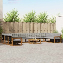 Ensemble à manger de jardin et coussins 7 pcs gris rotin 499269499269