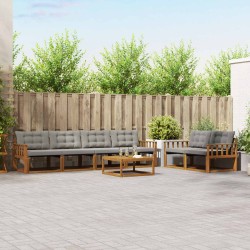 Ensemble à manger d'extérieur avec coussins 9pcs Résine tressée 499281499281