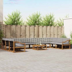 Ensemble à manger de jardin et coussins 9 pcs beige Poly rotin 499284499284