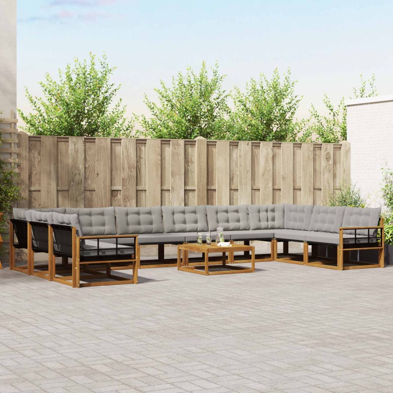 Ensemble à manger de jardin et coussins 9 pcs beige Poly rotin 499291499291