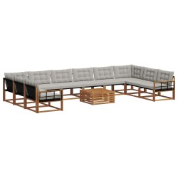 Ensemble à manger de jardin et coussins 9 pcs beige Poly rotin 499291499291