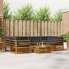 Ensemble de bar de jardin 9 pcs gris bois de pin massif 499298499298