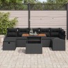 Salon de jardin avec coussins 7 pcs beige résine tressée 499316499316