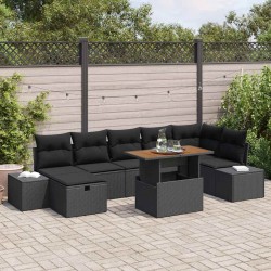Salon de jardin avec coussins 7 pcs beige résine tressée 499317499317