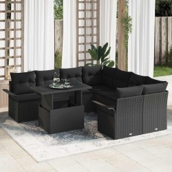 Salon de jardin avec coussins 7 pcs beige résine tressée 499321499321