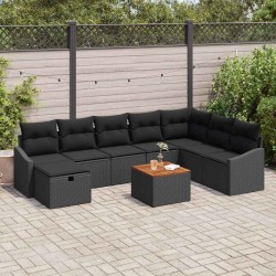 Salon de jardin avec coussins 7 pcs beige résine tressée 499322499322