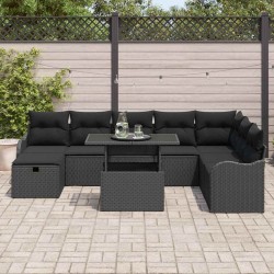 Salon de jardin avec coussins 7 pcs beige résine tressée 499323499323