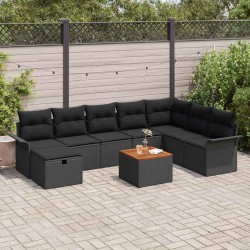 Salon de jardin avec coussins 7 pcs beige résine tressée 499328499328