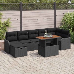 Salon de jardin avec coussins 7 pcs beige résine tressée 499331499331