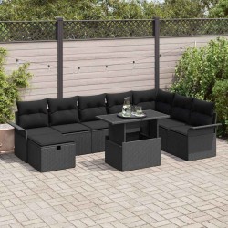 Salon de jardin avec coussins 7 pcs beige résine tressée 499360499360