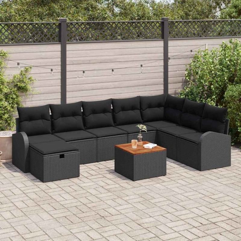 Salon de jardin avec coussins 7 pcs beige résine tressée 499363499363
