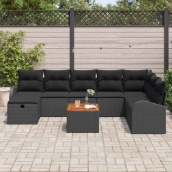 Salon de jardin avec coussins 7 pcs beige résine tressée 499363499363