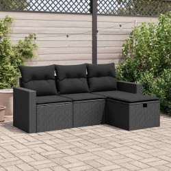 Salon de jardin avec coussins 7 pcs gris résine tressée 499364499364