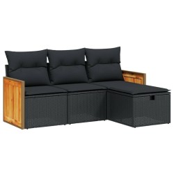 Salon de jardin avec coussins 7 pcs gris clair résine tressée 499376499376