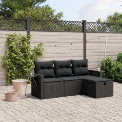 Salon de jardin avec coussins 7 pcs gris clair résine tressée 499382499382