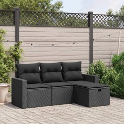Salon de jardin avec coussins 7 pcs gris clair résine tressée 499383499383
