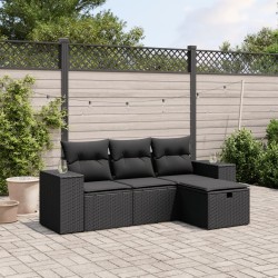 Salon de jardin avec coussins 7 pcs gris clair résine tressée 499388499388