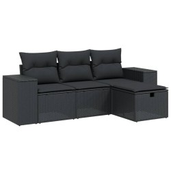 Salon de jardin avec coussins 7 pcs gris clair résine tressée 499388499388
