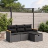 Salon de jardin avec coussins 7 pcs gris clair résine tressée 499389499389