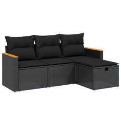 Salon de jardin avec coussins 7 pcs gris clair résine tressée 499389499389