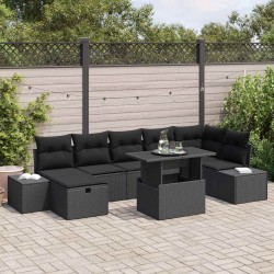Salon de jardin avec coussins 6pcs mélange beige résine tressée 499415499415