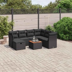 Salon de jardin avec coussins 7 pcs gris résine tressée 499430499430