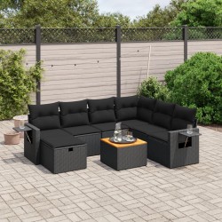 Salon de jardin avec coussins 7 pcs gris résine tressée 499462499462