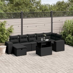 Salon de jardin avec coussins 7 pcs gris résine tressée 499474499474